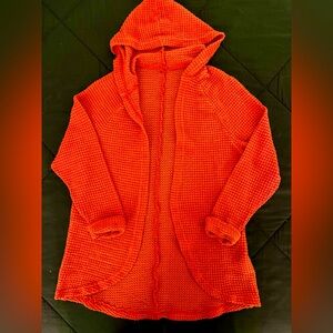 Girls Size 7 Red Hooded Cardigan